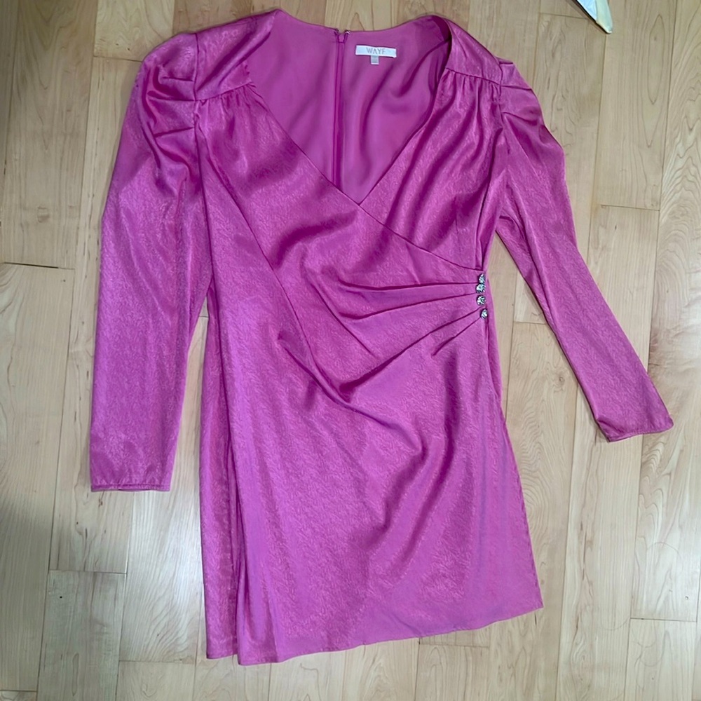 Wayf hot pink mini dress